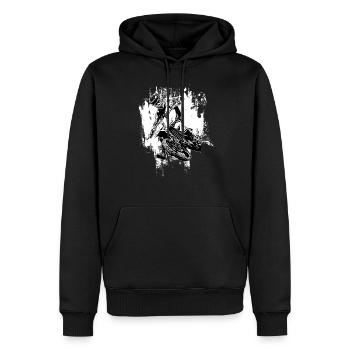 Motocross Design Enduro / Geschenkidee - Männer Premium Bio Hoodie - Schwarz - Vorne - Nico (187cm)