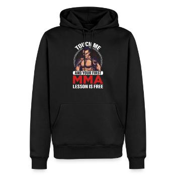 MMA - Männer Premium Bio Hoodie - Schwarz - Vorne - Nico (187cm)