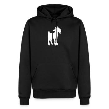 Ziege Ziegenbock Zicklein im Schatten Silhouette - Männer Premium Bio Hoodie - Schwarz - Vorne - Nico (187cm)