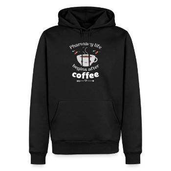Pharmacien étudiant en pharmacie amateur de café - Sweat à capuche Premium bio Homme - noir - Devant - Nico (187cm)