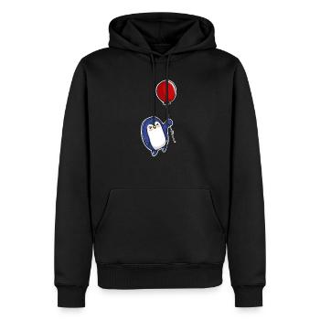 Pinguin Ballon - Männer Premium Bio Hoodie - Schwarz - Vorne - Nico (187cm)
