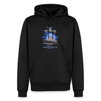 Titanic "The Ship of Dreams" White Star Line RMS - Männer Premium Bio Hoodie - Schwarz - Vorne - Nico (187cm)
