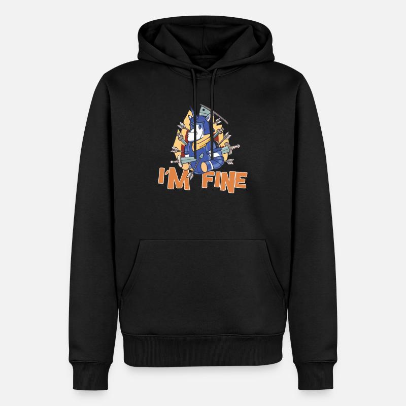 Pferderitter - Männer Premium Bio Hoodie - Schwarz