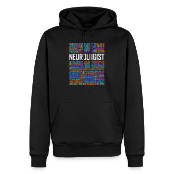 Neurologe - Worte - Männer Premium Bio Hoodie - Schwarz - Vorne - Nico (187cm)
