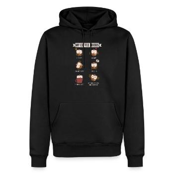 My Coffee Moods Owl Gift Owl lovers Coffee drink - Men’s Premium Organic Hoodie - black - Front - Nico (187cm)
