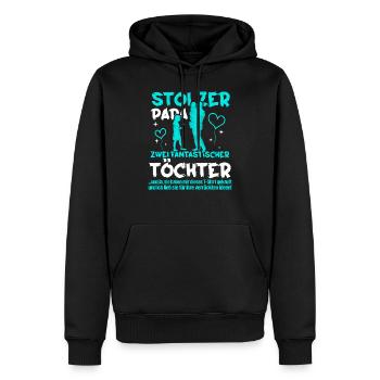 Stolzer Papa zwei Töchter - Männer Premium Bio Hoodie - Schwarz - Vorne - Nico (187cm)