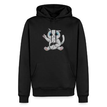 Britische Gamer Kurzhaar Katze Gaming Welpe - Männer Premium Bio Hoodie - Schwarz - Vorne - Nico (187cm)