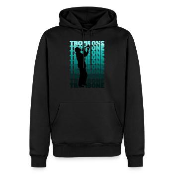 Trombone - Männer Premium Bio Hoodie - Schwarz - Vorne - Nico (187cm)