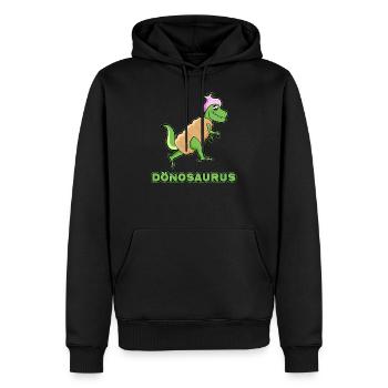 DÖNOSAURUS, Döner Saurier Dinosaurier Kebap Dino - Männer Premium Bio Hoodie - Schwarz - Vorne - Nico (187cm)