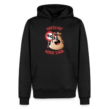 Vorsicht Alter Sack 60 Lustige 1961 60. Geburtstag - Männer Premium Bio Hoodie - Schwarz - Vorne - Nico (187cm)