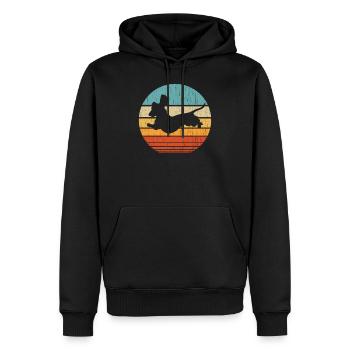 Cadeau de silhouette de chien teckel rétro teckel - Sweat à capuche Premium bio Homme - noir - Devant - Nico (187cm)