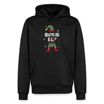Boss boss elfe costume partenaire look Noël - Sweat à capuche Premium bio Homme - noir - Devant - Nico (187cm)