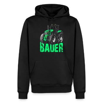Bauer - Männer Premium Bio Hoodie - Schwarz - Vorne - Nico (187cm)