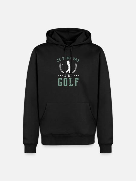 Je peux pas j'ai golf Humour drôle cadeau golfeur - Sweat à capuche Premium bio Homme - noir