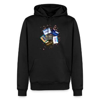 Retro Vintage Tape Kassette 80er - Männer Premium Bio Hoodie - Schwarz - Vorne - Nico (187cm)