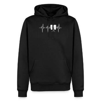 Conga Drum Ekg Heartbeat Pulse - Männer Premium Bio Hoodie - Schwarz - Vorne - Nico (187cm)