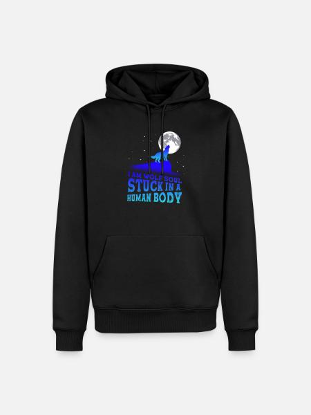 Wolf Wölfe Wolfsrudel Leitwolf Werwolf - Männer Premium Bio Hoodie - Schwarz
