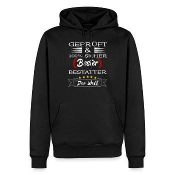 Lustige Bestatter Friedhof Bestattung Geschenke - Männer Premium Bio Hoodie - Schwarz - Vorne - Nico (187cm)