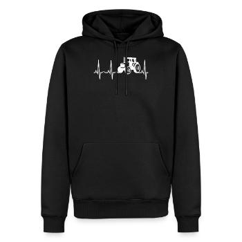Farmers Tractor Farming Heartbeat - Sweat à capuche Premium bio Homme - noir - Devant - Nico (187cm)