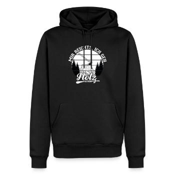 Mir Reichts Ich Geh Holz Machen | Holzfreund - Männer Premium Bio Hoodie - Schwarz - Vorne - Nico (187cm)