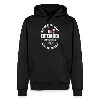 Wein Weinliebhaber Weintrinker Weinliebe Weinfest - Männer Premium Bio Hoodie - Schwarz - Vorne - Nico (187cm)