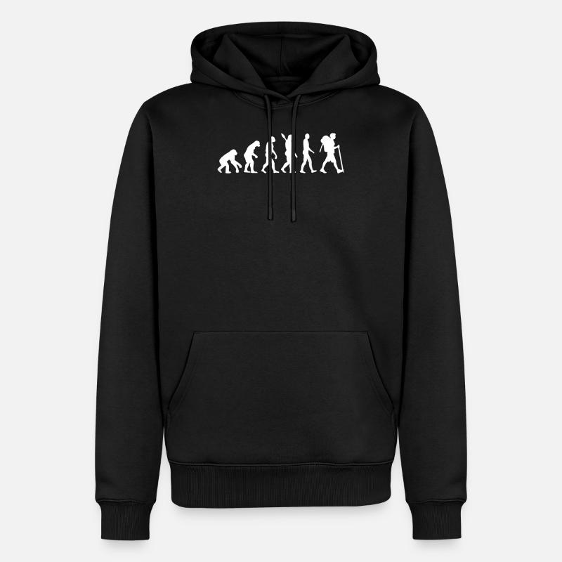 Hiker Evolution - Männer Premium Bio Hoodie - Schwarz