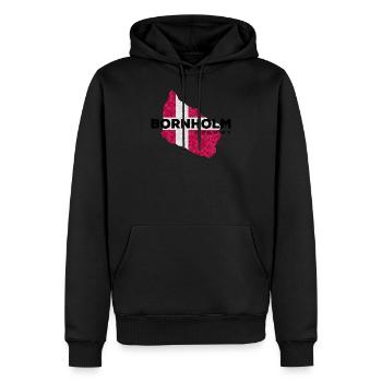 Bornholm Denmark Island Polygon Silhouette Map - Men’s Premium Organic Hoodie - black - Front - Nico (187cm)
