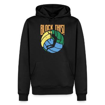 Équipe de volleyball de volleyball de plage - Sweat à capuche Premium bio Homme - noir - Devant - Nico (187cm)