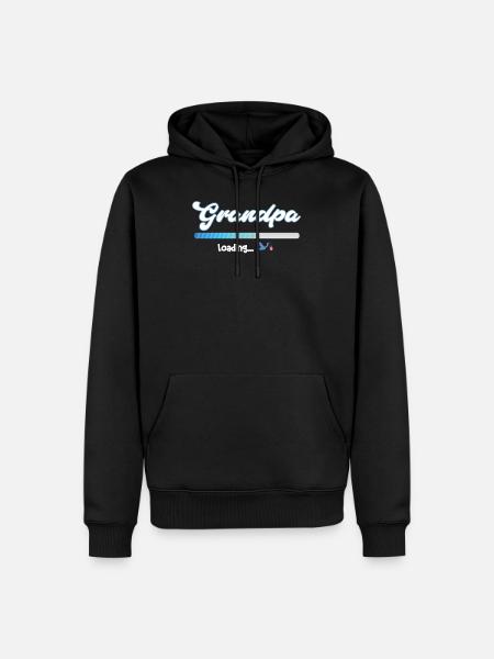 Grandpa loading - grandfather-to-be - white - Men’s Premium Organic Hoodie - black