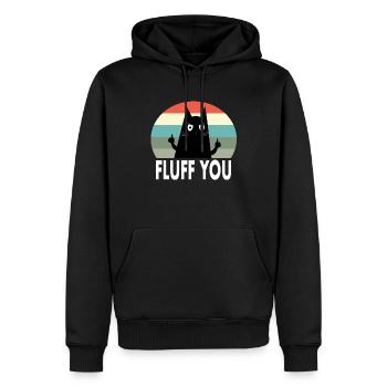kot fluff you katze cat - Sweat à capuche Premium bio Homme - noir - Devant - Nico (187cm)