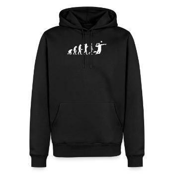 Funny Volleyball Evolution For Volleyball Players - Men’s Premium Organic Hoodie - black - Front - Nico (187cm)