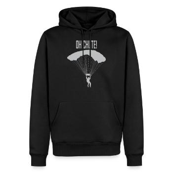 Parachutiste saut en parachute - Sweat à capuche Premium bio Homme - noir - Devant - Nico (187cm)