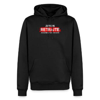 J ai Pris Ma Retraite Je Travaille Pour Ma Femme - Sweat à capuche Premium bio Homme - noir - Devant - Nico (187cm)