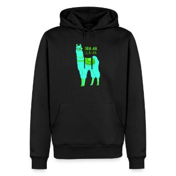 Lama lama dramatique - Sweat à capuche Premium bio Homme - noir - Devant - Nico (187cm)