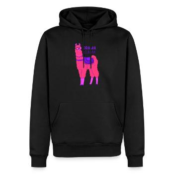 Lama lama dramatique - Sweat à capuche Premium bio Homme - noir - Devant - Nico (187cm)