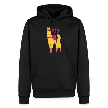 Lama lama dramatique - Sweat à capuche Premium bio Homme - noir - Devant - Nico (187cm)