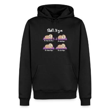Cute Nope Sloth Namaste Training Yoga Lover - Men’s Premium Organic Hoodie - black - Front - Nico (187cm)