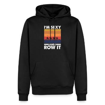 Je suis sexy et je le ramasse - Sweat à capuche Premium bio Homme - noir - Devant - Nico (187cm)