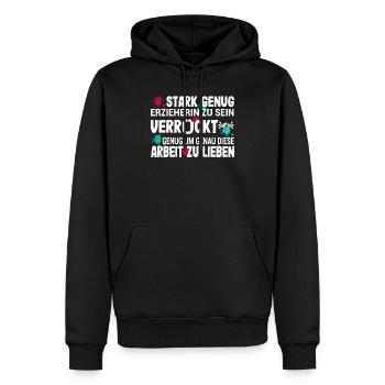 Erzieherin Kindergarten Kita Kindergärtnerin - Männer Premium Bio Hoodie - Schwarz - Vorne - Nico (187cm)