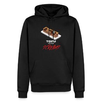 Tofu schreit nicht Tofu never screams Vegan Vegeta - Männer Premium Bio Hoodie - Schwarz - Vorne - Nico (187cm)