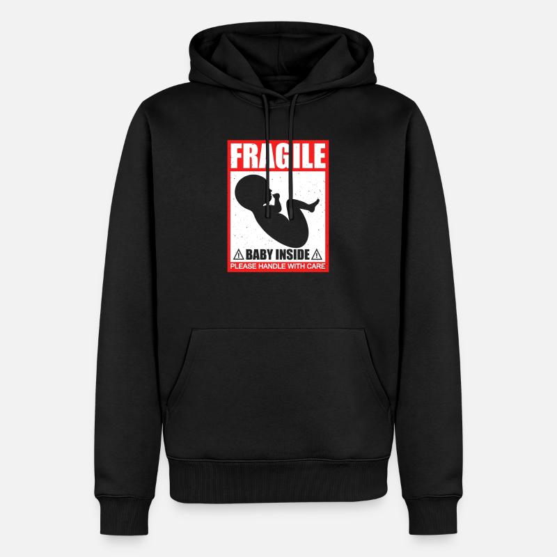 Grossesse naissance bébé enceinte - Sweat à capuche Premium bio Homme - noir