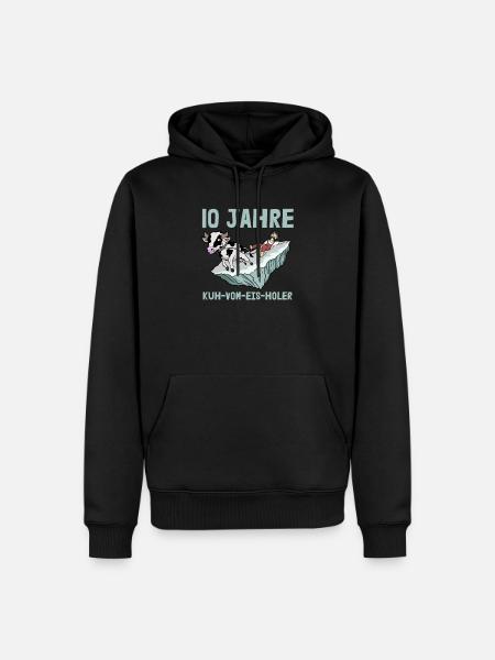 10 Jahre Firmenjubiläum Dienstjubiläum Kuh Vom Eis - Männer Premium Bio Hoodie - Schwarz