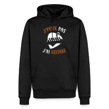 Cadeau pour Guitariste | Humour Guitare | Rock Mus - Sweat à capuche Premium bio Homme - noir - Devant - Nico (187cm)