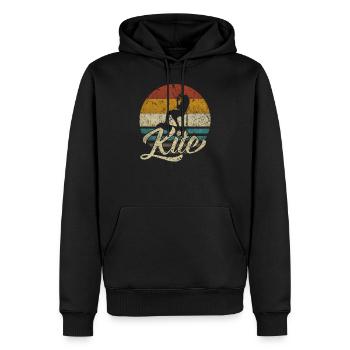 KITE Kite Kite kite kite surf retro - Sweat à capuche Premium bio Homme - noir - Devant - Nico (187cm)