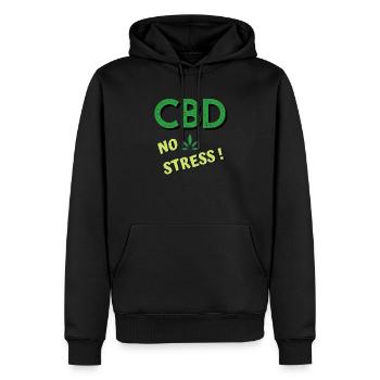CBD No Stress ! - Sweat à capuche Premium bio Homme - noir - Devant - Nico (187cm)