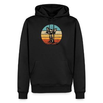 Böse Freche Katze Katzen Kätzchen Retro vintage - Männer Premium Bio Hoodie - Schwarz - Vorne - Nico (187cm)
