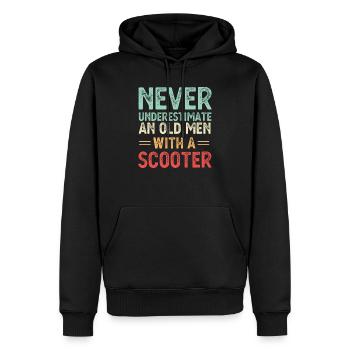 Never Underestimate An Old Man With A Scooter Gift - Men’s Premium Organic Hoodie - black - Front - Nico (187cm)