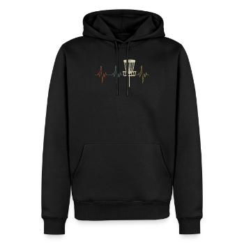 Retro Disc Golf Heartbeat Funny Disc Golf Outdoor - Männer Premium Bio Hoodie - Schwarz - Vorne - Nico (187cm)