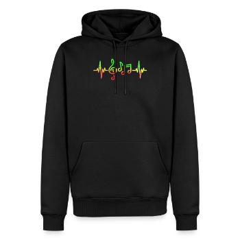 Reggae Music Heartbeat Jamaica Rasta Funny Music - Männer Premium Bio Hoodie - Schwarz - Vorne - Nico (187cm)
