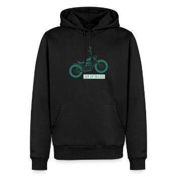 Chopper de scooter de vélo d'amant de moto - Sweat à capuche Premium bio Homme - noir - Devant - Nico (187cm)